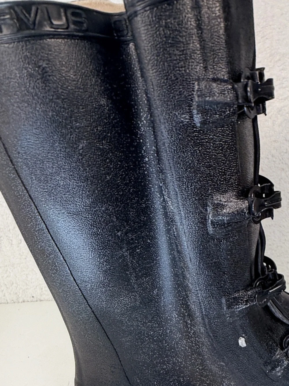 Servus Rubber Work Boots Mens 10 Black Waterproof Buckle Rain Boots
